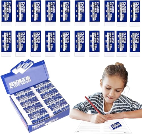 30 Stück Radiergummi Weiß, Radiergummi Kinder, Mini 2B Radiergummis, Weicher Weiße Radiergummis, Klassischer Radierer, Weich Radierer Set für Schule, Büro, Skizzenraum, Kunstmalerei von Zkaoai