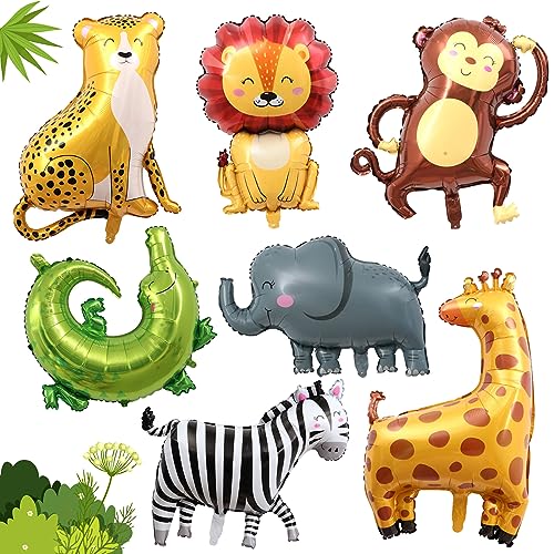 Dschungel Safari Luftballons, 7 Stück Luftballon Tiere, Jumbo Tiger Löwe Affe Zebra Giraffe Folienballon Tiere, Luftballons Tiere für Jungen und Mädchen Jungle Zoo Animal Theme Party Dekorationen Dschungel Safari Luftballons, 7 Stück Luftballon Tiere, Jumbo Tiger Löwe Affe Zebra Giraffe Folienballon Tiere, Luftballons Tiere für Jungen und Mädchen Jungle Zoo Animal Theme Party Dekorationen von Zkaoai