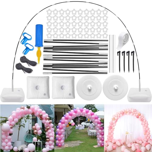 Ballonbogen Ständer Set, 2.5x3M Wiederverwendbar Ballonbogen Gestell mit Fuß, Hochzeitsbogen Luftballons Girlande, Luftballon Bogen Gestell für Hochzeit, Babyparty, Geburtstag, Partyzubehör Ballonbogen Ständer Set, 2.5x3M Wiederverwendbar Ballonbogen Gestell mit Fuß, Hochzeitsbogen Luftballons Girlande, Luftballon Bogen Gestell für Hochzeit, Babyparty, Geburtstag, Partyzubehör von Zkaoai