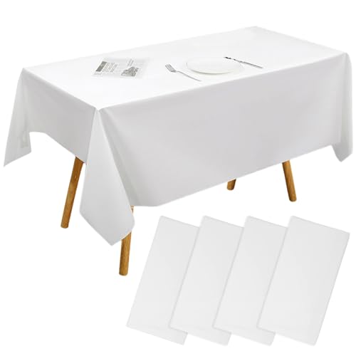 Zkaoai Tischdecke Weiß, 4 Stück Rechteckige Weiß Tischdecke, Wasserdicht Geburtstag Tischdecken, Tischdecke für Hochzeit, Rechteckig Tischtuch für Gastronomie, Feste, Party, Hochzeiten oder Haushalt Zkaoai Tischdecke Weiß, 4 Stück Rechteckige Weiß Tischdecke, Wasserdicht Geburtstag Tischdecken, Tischdecke für Hochzeit, Rechteckig Tischtuch für Gastronomie, Feste, Party, Hochzeiten oder Haushalt von Zkaoai