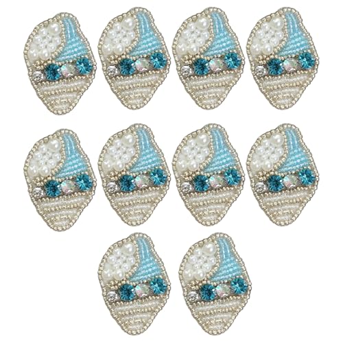 10 x Meeresbewohner zum Aufnähen, Applikation, künstliche Perlen, Strass, Perlen, zum Aufnähen, für Kleidung, Jacken von Zktfyshk