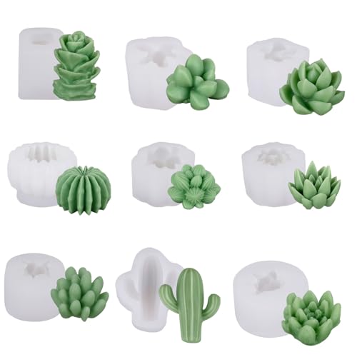 9/10pcs 3d Sukkulente Silikonformen Für Kerzenherstellung Und Epoxidharzen Art Realistic Cactus Designs Gussformen von Zktfyshk