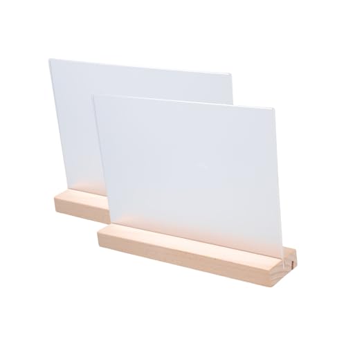 Zktfyshk Acryl-Posterständer mit Holzsockel, Acryl-Schilderhalter, Acryl-Display-Ständer für Büro, Geschäft, 2 Stück Zktfyshk Acryl-Posterständer mit Holzsockel, Acryl-Schilderhalter, Acryl-Display-Ständer für Büro, Geschäft, 2 Stück von Zktfyshk
