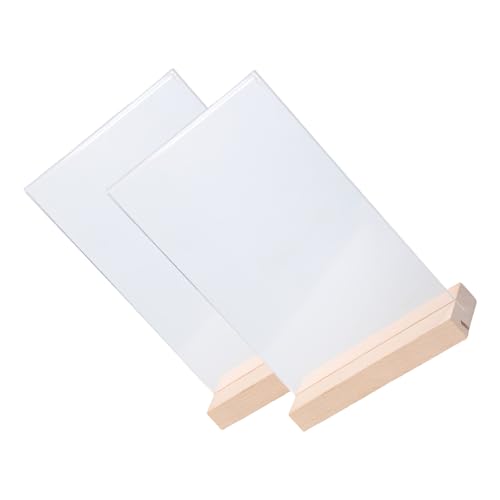 Zktfyshk Acryl-Posterständer mit Holzsockel, Acryl-Schilderhalter, Acryl-Display-Ständer für Büro, Geschäft, 2 Stück Zktfyshk Acryl-Posterständer mit Holzsockel, Acryl-Schilderhalter, Acryl-Display-Ständer für Büro, Geschäft, 2 Stück von Zktfyshk