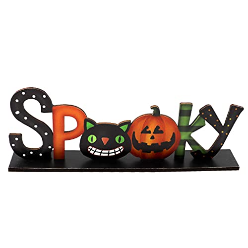Zktfyshk Buchstaben Holzschild Halloween Tischdekoration Kürbis für Katze Desktop Zktfyshk Buchstaben Holzschild Halloween Tischdekoration Kürbis für Katze Desktop von Zktfyshk