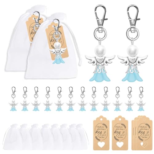 Zktfyshk Cherub Schlüsselanhänger-Set mit Tasche, Engel-Anhänger, Hochzeit, Taufe, Schlüsselanhänger, Gastgeschenk für Party Zktfyshk Cherub Schlüsselanhänger-Set mit Tasche, Engel-Anhänger, Hochzeit, Taufe, Schlüsselanhänger, Gastgeschenk für Party von Zktfyshk