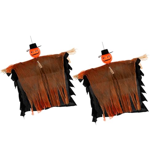 Zktfyshk Halloween-Kürbis-Hut, hängende Dekoration mit Stroh-Fliege für drinnen und draußen, Festival-Partys Zktfyshk Halloween-Kürbis-Hut, hängende Dekoration mit Stroh-Fliege für drinnen und draußen, Festival-Partys von Zktfyshk