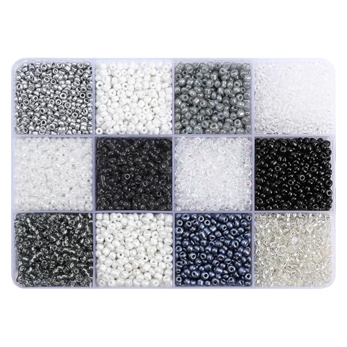 Zktfyshk Modeschmuck, Acryl-Perlen-Set, 12 Fächer, lose Perlen, tragbar, Schmuck, Bastelperlen, Acryl, Textur, Schmuckzubehör, Schwarz, Weiß, Grau, Nr. 1, One size Zktfyshk Modeschmuck, Acryl-Perlen-Set, 12 Fächer, lose Perlen, tragbar, Schmuck, Bastelperlen, Acryl, Textur, Schmuckzubehör, Schwarz, Weiß, Grau, Nr. 1, One size von Zktfyshk