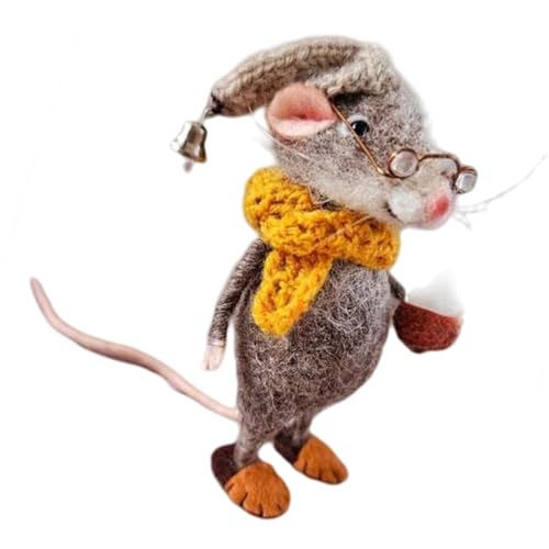 Zktfyshk Nadelfilz-Modell Weihnachten Cartoon Wolle gefilzt Mäuse Miniaturfigur Puppen für Heimdekoration oder Motto-Partys Zktfyshk Nadelfilz-Modell Weihnachten Cartoon Wolle gefilzt Mäuse Miniaturfigur Puppen für Heimdekoration oder Motto-Partys von Zktfyshk