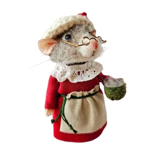 Zktfyshk Nadelfilz-Modell Weihnachten Cartoon Wolle gefilzt Mäuse Miniaturfigur Puppen für Heimdekoration oder Motto-Partys Zktfyshk Nadelfilz-Modell Weihnachten Cartoon Wolle gefilzt Mäuse Miniaturfigur Puppen für Heimdekoration oder Motto-Partys von Zktfyshk