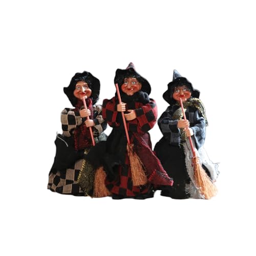 Zktfyshk Stoff-Hexen-Figur, Dekoration, Stoffbesen, Zauberer-Figur, Ornament für Innen- und Außenbereich, Heimparty, 3 Stück Zktfyshk Stoff-Hexen-Figur, Dekoration, Stoffbesen, Zauberer-Figur, Ornament für Innen- und Außenbereich, Heimparty, 3 Stück von Zktfyshk
