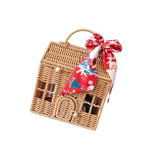 Zktfyshk Weidenkoffer Dekorative Haus Rattan Korb mit Griff Lebensmittel Aufbewahrungsbox für Picknick und Familie Zktfyshk Weidenkoffer Dekorative Haus Rattan Korb mit Griff Lebensmittel Aufbewahrungsbox für Picknick und Familie von Zktfyshk