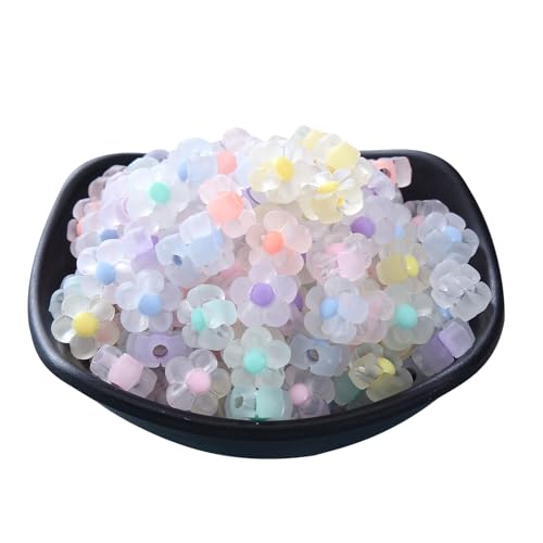 100pcs Sonnenblumen Acrylperlen Matte Transparente Gemischte Farben Spacer Perle Für Handgefertigtes Schmuckarmband Halskettenherstellung Kits von Zkydhbd