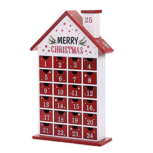 24 Tage House Adventskalender Holz Countdown Bis Weihnachtskalenderdekoration Mit 24 Lagerschubladen Leichtgewicht von Zkydhbd