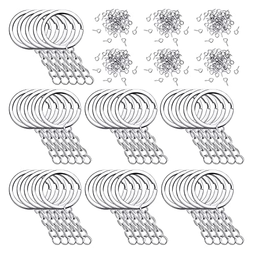 250pieces Metall Schlüsselanschlüsse Keyrings Mit Ketten Und Sprungringen Für Kunsthandwerk Und Schmuckbefund Erstellen Gemischte Farben von Zkydhbd