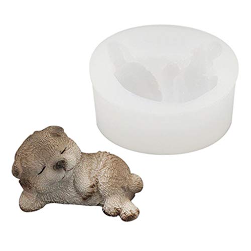 3D Hund Silikonform Tonseife Gips Epoxidform Kuchen Schokolade Dessert Fondant Dekorationstool Backvorgänge von Zkydhbd