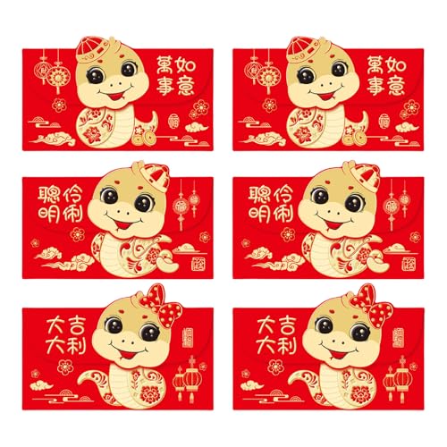 6pcs 2025 Schlange Zodiacs Rötung Umschläge Hongbao Für Chinesische Neujahrsfeier Frühling Festival Geldpakete 6pcs 2025 Schlange Zodiacs Rötung Umschläge Hongbao Für Chinesische Neujahrsfeier Frühling Festival Geldpakete von Zkydhbd