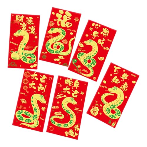 6pcs Neujahr Rötung Pakete Gold Folie Schlangenjahr Themenumschläge Multifunktionales Chinesisches Zodiacs Geldpapierbeutel 6pcs Neujahr Rötung Pakete Gold Folie Schlangenjahr Themenumschläge Multifunktionales Chinesisches Zodiacs Geldpapierbeutel von Zkydhbd