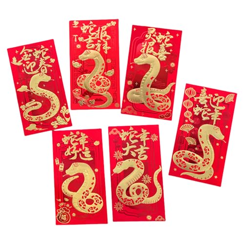 6pcs Neujahr Rötung Pakete Gold Folie Schlangenjahr Themenumschläge Multifunktionales Chinesisches Zodiacs Geldpapierbeutel 6pcs Neujahr Rötung Pakete Gold Folie Schlangenjahr Themenumschläge Multifunktionales Chinesisches Zodiacs Geldpapierbeutel von Zkydhbd