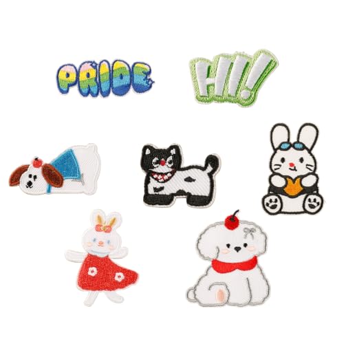 7 PCs Schöne Kaninchen Reparaturflecken Eisen Auf Gestickten Flecken Cartoon Katzen Auf Dekorative Applikationen Für Kleidung Nähen 7 PCs Schöne Kaninchen Reparaturflecken Eisen Auf Gestickten Flecken Cartoon Katzen Auf Dekorative Applikationen Für Kleidung Nähen von Zkydhbd