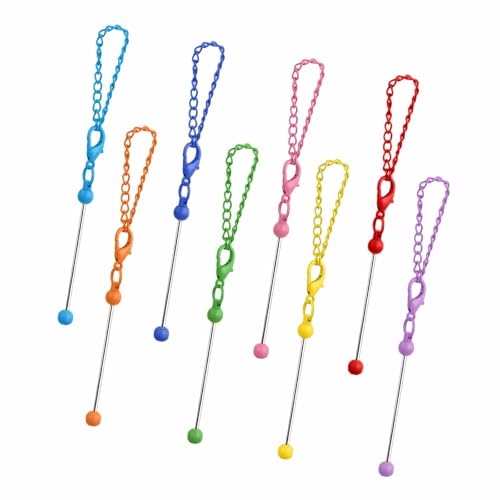 8pcs Metall Perlenable Keyring Charme Perlen Keychain Anhänger Schlüsselringzubehör Für Beutelbeutel Charm Strumpffüller von Zkydhbd