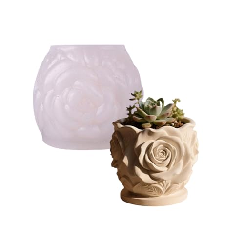 Flexible Silikonhandwerksform Rosenform Geprägter Blütenopf Formen Geeignet Für Harzguss Pflanzer Dekorative Gegenstände Silikonform Für Harzschmuck Herstellen von Zkydhbd