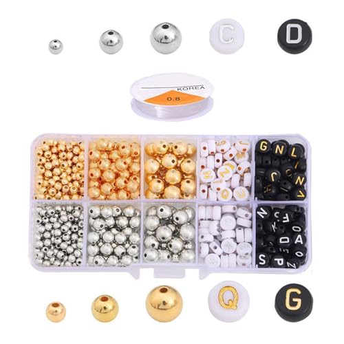 Gold Silber Round Spacer Perlen Harz Perlen Schmuck Perlen Briefperlen Für Handgefertigtes Handwerksprojekt Und Schmuckzucht Gold Silber Round Spacer Perlen Harz Perlen Schmuck Perlen Briefperlen Für Handgefertigtes Handwerksprojekt Und Schmuckzucht von Zkydhbd