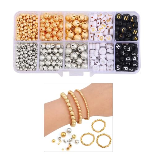 Gold Silber Round Spacer Perlen Harz Perlen Schmuck Perlen Briefperlen Für Handgefertigtes Handwerksprojekt Und Schmuckzucht Gold Silber Round Spacer Perlen Harz Perlen Schmuck Perlen Briefperlen Für Handgefertigtes Handwerksprojekt Und Schmuckzucht von Zkydhbd