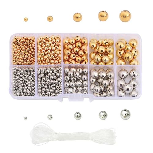 Gold Silber Round Spacer Perlen Harz Perlen Schmuck Perlen Briefperlen Für Handgefertigtes Handwerksprojekt Und Schmuckzucht Gold Silber Round Spacer Perlen Harz Perlen Schmuck Perlen Briefperlen Für Handgefertigtes Handwerksprojekt Und Schmuckzucht von Zkydhbd