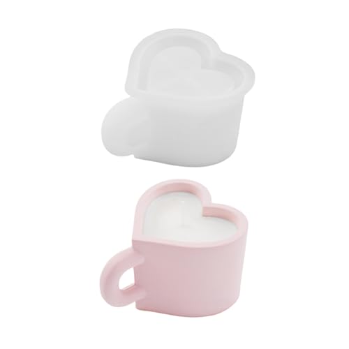 Kreatives Silikonform Herz Teetasse Form Sukkulenter Pflanzer Formen Kerzenschalen Formen Für Handherstellung Kerzenbecher Flexible Silikonform von Zkydhbd