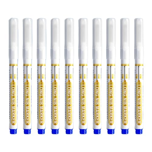Zkydhbd 10pcs Multi Color Wasserdichte Carpenter Stifte Langer Tiefe Loch Marker Für Holzbearbeitung Langer Tiefes Loch 20mm Nib Permanente Marker von Zkydhbd