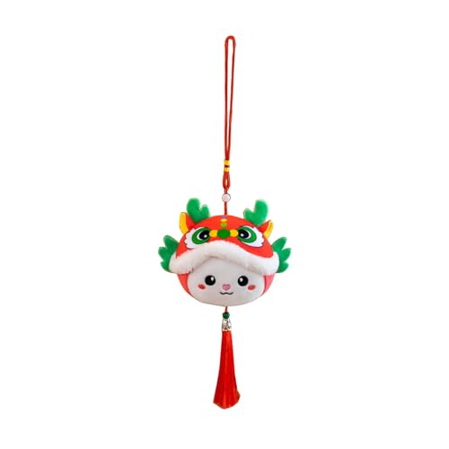 Zkydhbd Chinesische Neujahrsdekoration Dragon Plüsch Keychain Rucksack Anhänger Schöne Gefüllte Maskottchen Für Kinder Geschenke Süßes Plüsch Puppengeburtstagsgeschenk Für Freunde Zimmer Desktop von Zkydhbd