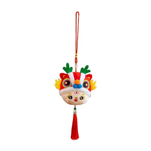 Zkydhbd Chinesische Neujahrsdekoration Dragon Plüsch Keychain Rucksack Anhänger Schöne Gefüllte Maskottchen Für Kinder Geschenke Süßes Plüsch Puppengeburtstagsgeschenk Für Freunde Zimmer Desktop von Zkydhbd