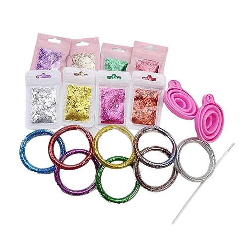 Zkydhbd Mädchen Glitzer Armband Herstellung Kreative Handwerksbänder Kits Kleine Mädchen Handgefertigtes Schmuck Bastel Set Spielzeug Schmuck Machen Set Für Mädchen Geburtstagsgeschenke von Zkydhbd