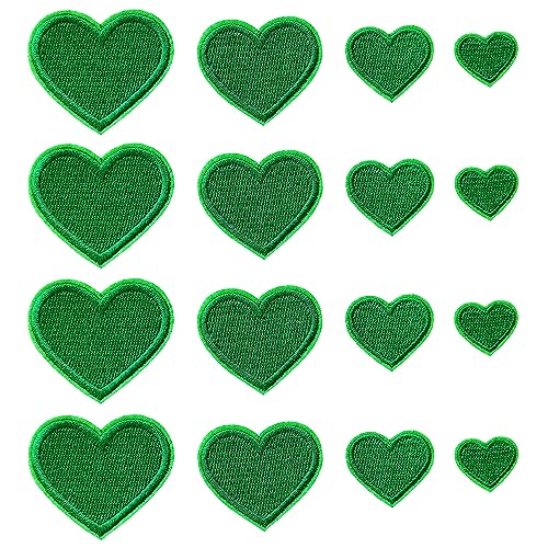 Zlettery 24 Stück grüne Herzform zum Aufbügeln, herzbestickte Aufnäher für Kleidung, Jacken, Hüte, Rucksäcke, Jeans Zlettery 24 Stück grüne Herzform zum Aufbügeln, herzbestickte Aufnäher für Kleidung, Jacken, Hüte, Rucksäcke, Jeans von Zlettery