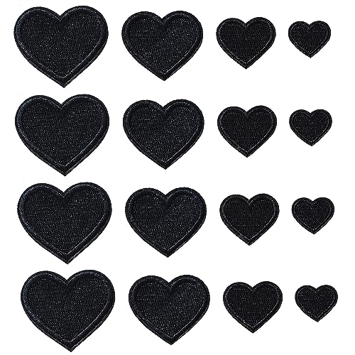 Zlettery 24 schwarze Herz-Aufnäher zum Aufbügeln, bestickte Aufnäher für Kleidung, Jacken, Hüte, Rucksäcke, Jeans Zlettery 24 schwarze Herz-Aufnäher zum Aufbügeln, bestickte Aufnäher für Kleidung, Jacken, Hüte, Rucksäcke, Jeans von Zlettery