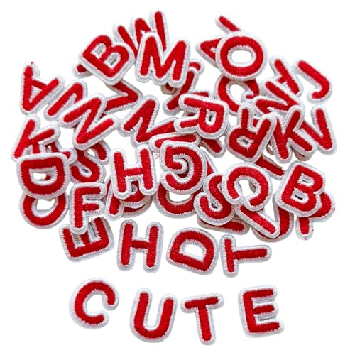Zlettery 52 Stück Aufbügler Buchstaben Patches 1,8 cm, 2 Sets von 26 bestickten Alphabet A-Z Patches für Kleidung, Jacken, Hüte, Rucksäcke, Jeans, Rot Zlettery 52 Stück Aufbügler Buchstaben Patches 1,8 cm, 2 Sets von 26 bestickten Alphabet A-Z Patches für Kleidung, Jacken, Hüte, Rucksäcke, Jeans, Rot von Zlettery