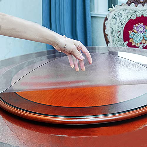 Runde Matte Tischdecke,Transparente PVC Folie Schutzfolie Tischschutz Ohne Geruch 2 mm Dick,für Holz Couchtisch,Verschleißfester Schutztischdecke,Kann Geschnitten Werden (Diameter 105cm/41.3inch) von Zlovne