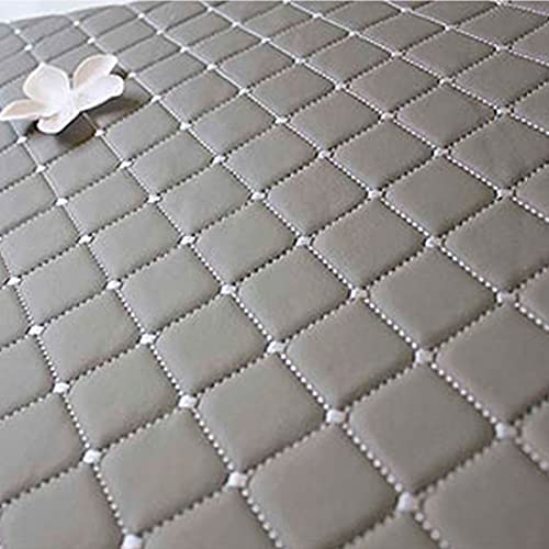 Zlovne Hochwertiges Kunstleder Polsterstoff,3mm Dicke Schwamm Füllung Lederoptik,Auto-Fußmatte, Hintergrund Wand-/Türdekoration,140 cm Breite,Meterware Möbelstoff (Grey) von Zlovne