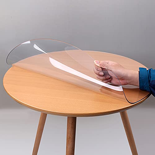 Runde Home Desk Transparente Tischdecke,1mm Dicke Tischdecke Tischfolie,Esszimmer Tabelle Beschützer,Verbrühungsschutz und Keine Verfärbung Schutzfolie (Diameter 100cm/39inch) von Zlovne