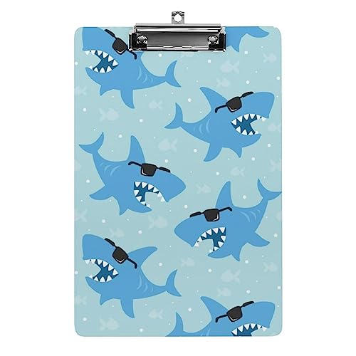 A4-Klemmbrett, cooles animiertes Haifisch-Klemmbrett, Acryl-Klemmbretter für Büro, Schule A4-Klemmbrett, cooles animiertes Haifisch-Klemmbrett, Acryl-Klemmbretter für Büro, Schule von Zltegako
