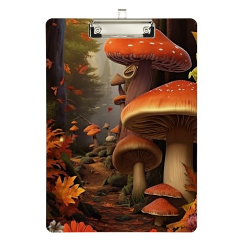 Acryl-Klemmbrett mit Waldpilzen, niedriges Profil-Klemmbrett für Kinder, A4-Briefgröße, 31,8 x 22,9 cm, silberfarbener Clip Acryl-Klemmbrett mit Waldpilzen, niedriges Profil-Klemmbrett für Kinder, A4-Briefgröße, 31,8 x 22,9 cm, silberfarbener Clip von Zltegako