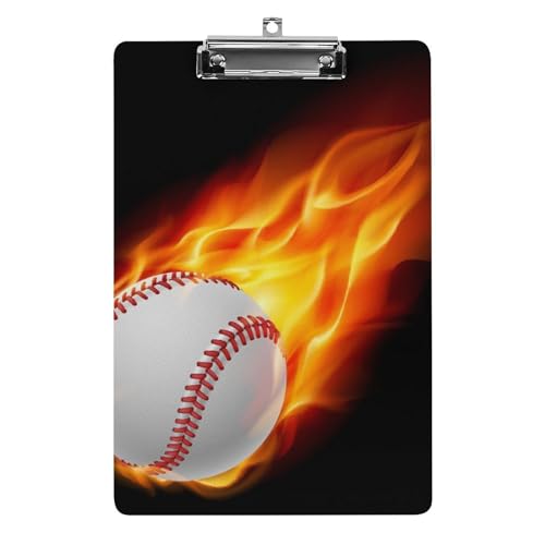 Baseball on Fire Lustiges Klemmbrett mit starkem Metallclip A4 Briefgröße Acryl Klemmbrett mit Loch zum Aufhängen Baseball on Fire Lustiges Klemmbrett mit starkem Metallclip A4 Briefgröße Acryl Klemmbrett mit Loch zum Aufhängen von Zltegako