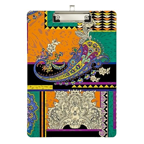 Bunte Klemmbretter mit Vintage-Mosaik-Muster, flaches Klemmbrett für Klassenzimmer, Büro, Krankenpflege, A4, Briefgröße, 31,8 x 22,9 cm, silberfarbener Clip Bunte Klemmbretter mit Vintage-Mosaik-Muster, flaches Klemmbrett für Klassenzimmer, Büro, Krankenpflege, A4, Briefgröße, 31,8 x 22,9 cm, silberfarbener Clip von Zltegako