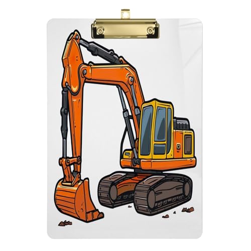 Cartoon-Bagger-Klemmbretter, niedriges Profil-Klemmbrett für Lehrer, A4, Briefgröße, 31,8 x 22,9 cm, goldfarbener Clip von Zltegako