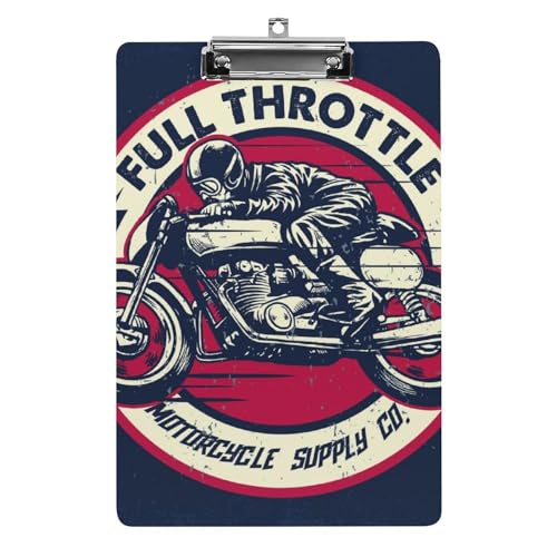 Cooles Motorrad-Klemmbrett, Standard-A4, Briefgröße, Klemmbretter für Schule, Büro, Restaurants von Zltegako