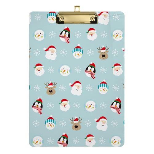 Dokumentenmappe mit weihnachtlichem Kopfmuster, Klemmbrett, Briefgröße, Standardloch, medizinisches Taschenklemmbrett von Zltegako