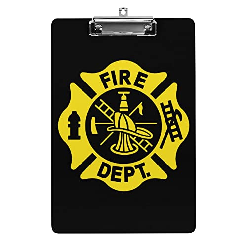 Feuerwehr-Flaggen-Klemmbrett aus Acryl, tragbares Klemmbrett mit niedrigem Profil, Metall-Klemmbrett für Zuhause und Büro von Zltegako