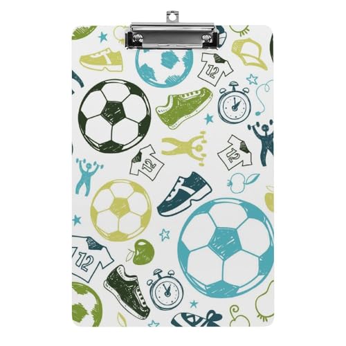 Fußball-Klemmbrett, Standard-A4, Briefgröße, Klemmbretter für Schule, Büro, Restaurants Fußball-Klemmbrett, Standard-A4, Briefgröße, Klemmbretter für Schule, Büro, Restaurants von Zltegako