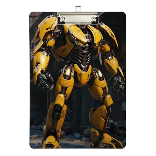 Gelbe Mecha-Roboter-Klemmbretter, flaches Klemmbrett für Klassenzimmer, Büro, Krankenpflege, A4, Briefgröße, 31,8 x 22,9 cm, silberfarbener Clip Gelbe Mecha-Roboter-Klemmbretter, flaches Klemmbrett für Klassenzimmer, Büro, Krankenpflege, A4, Briefgröße, 31,8 x 22,9 cm, silberfarbener Clip von Zltegako
